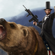 Illustration for article titled Teddy Roosevelt murdering Sasquatch and FDRs mecha: the most insane presidential portraits youve ever seen
